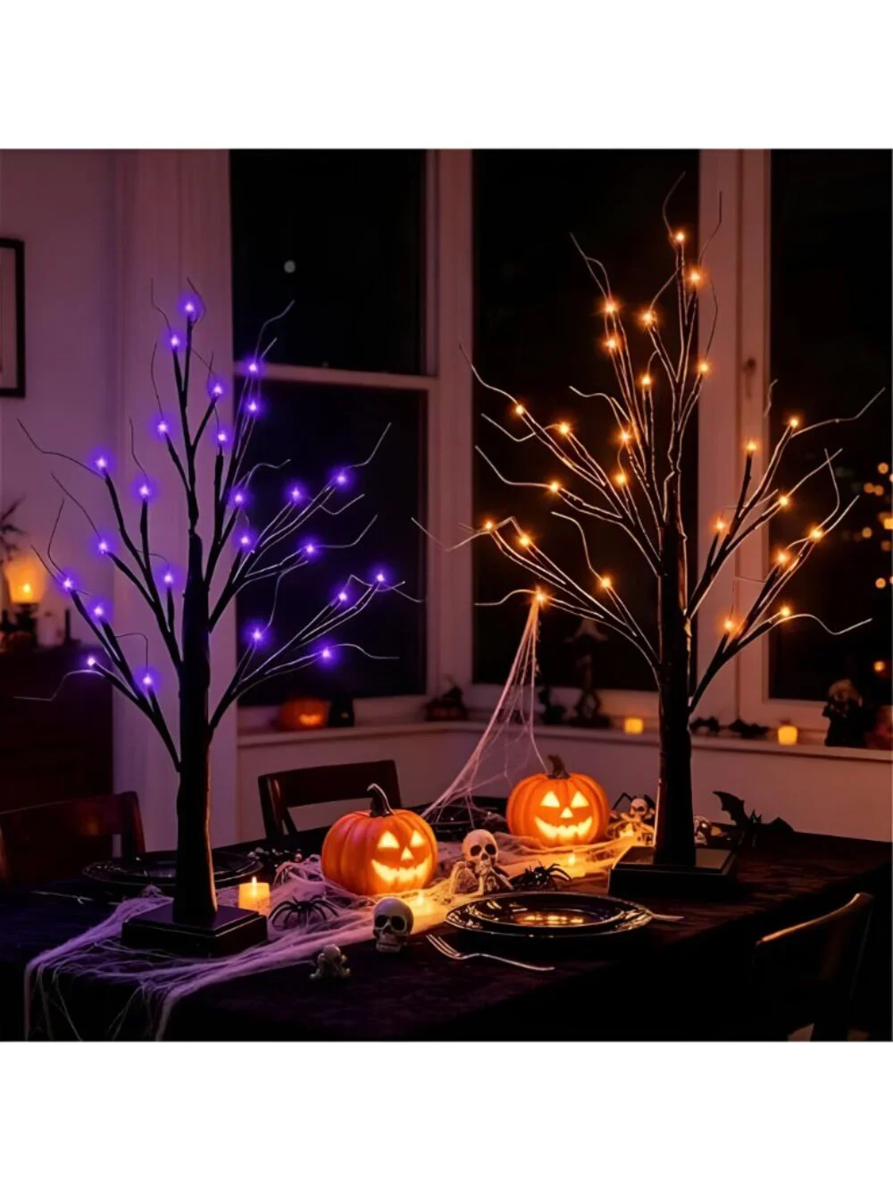 Halloween Decorations 2 Pack 24 Inch Color-Changing Halloween Tree